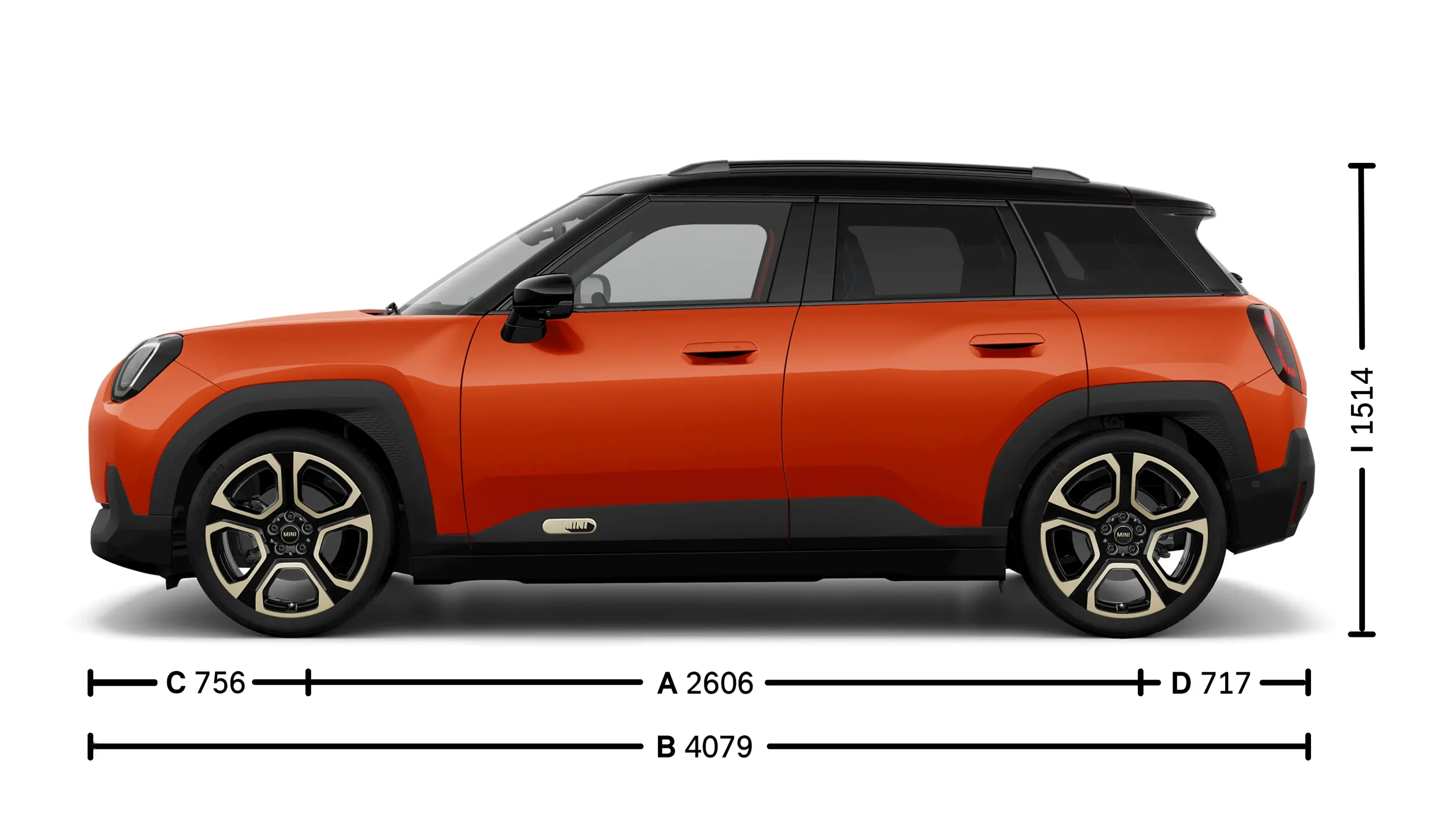 Αμιγώς ηλεκτρικό MINI Aceman - Διαστάσεις πλάγια όψη