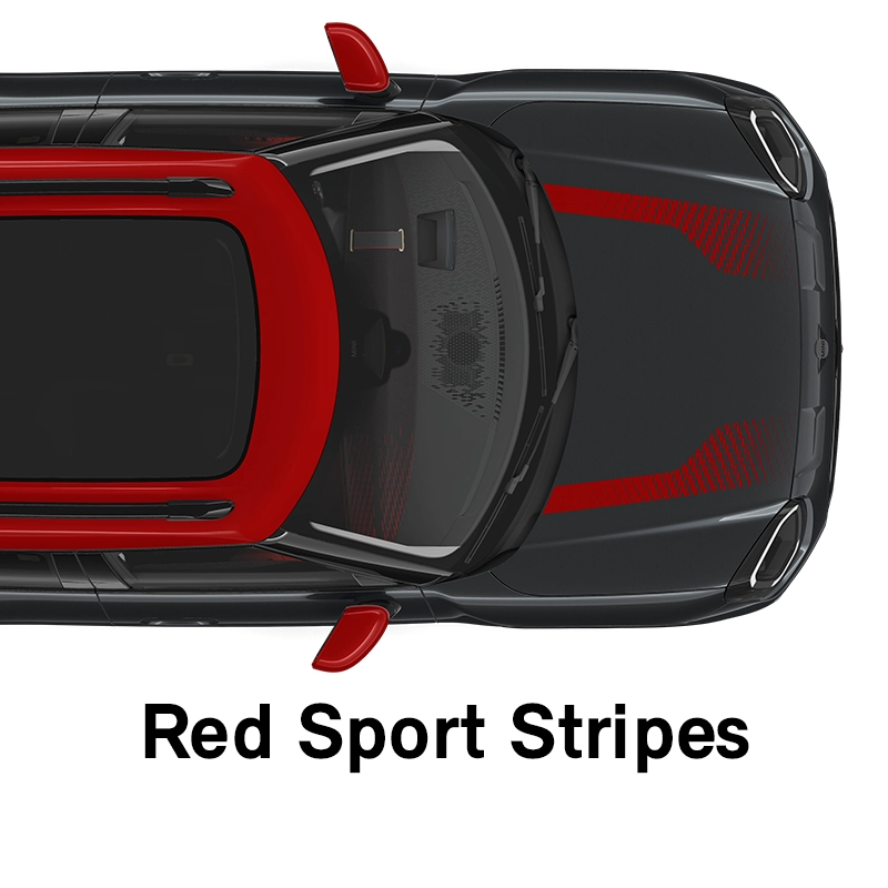  MINI - εξοπλισμός - jcw style κόκκινες σπορ λωρίδες