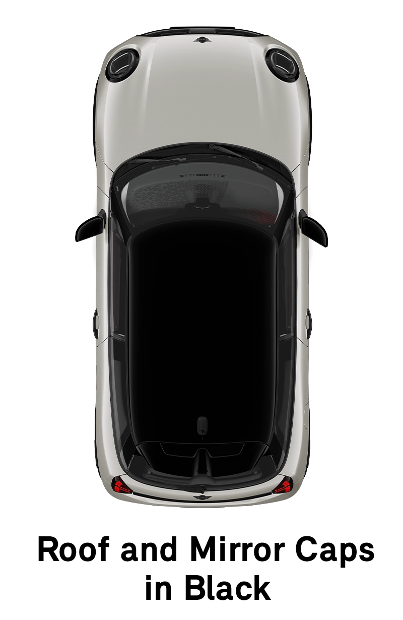  MINI - εξοπλισμός - jcw style οροφή και καλύμματα εξωτερικών καθρεπτών σε μαύρο χρώμα