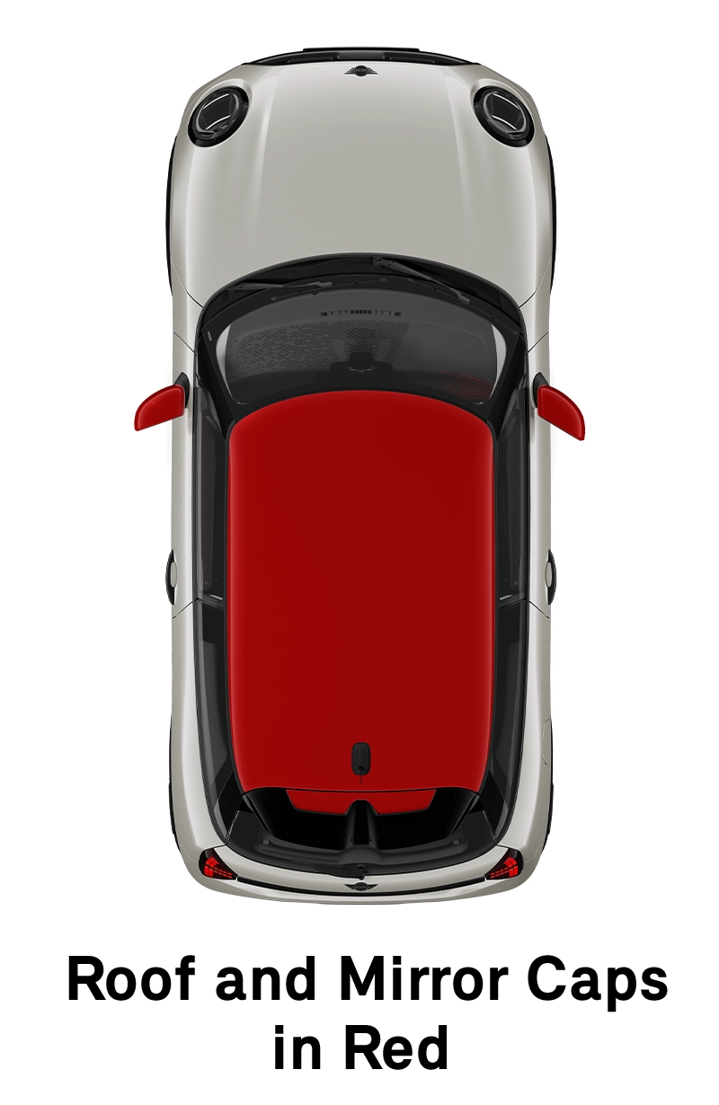  MINI - εξοπλισμός - jcw style οροφή σε κόκκινο χρώμα