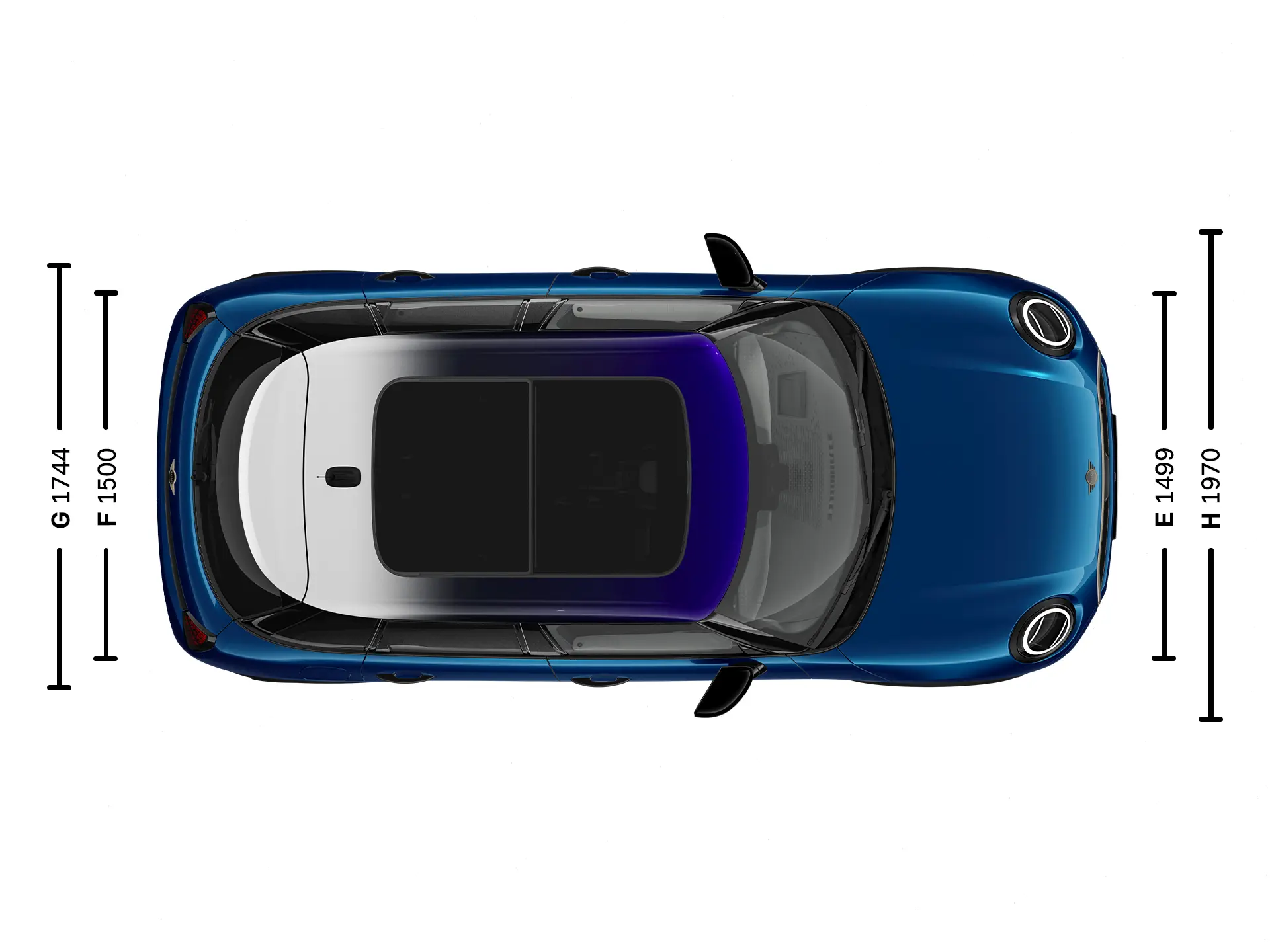 Πεντάθυρο MINI Cooper - Διαστάσεις κάτοψη