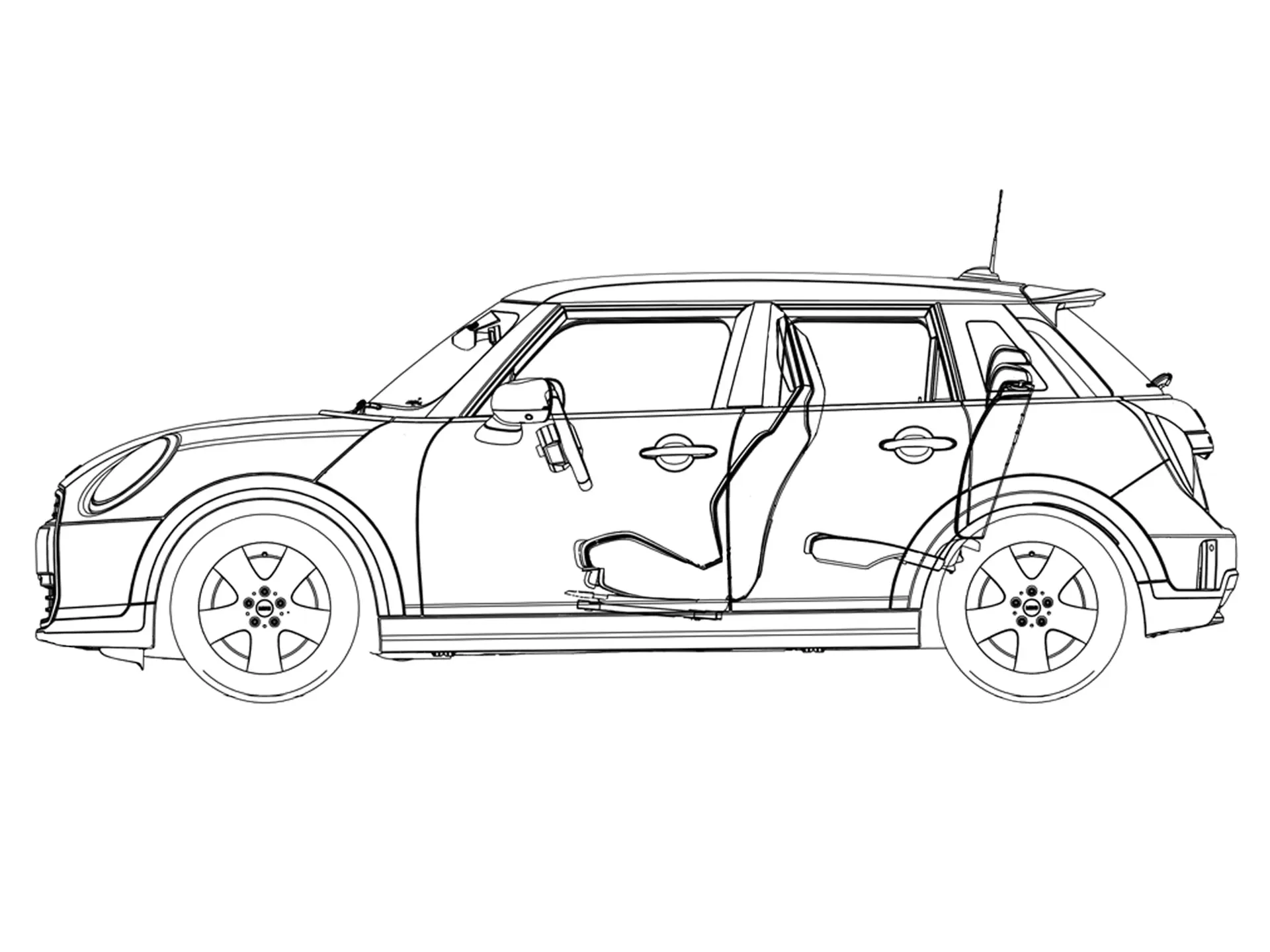 Πεντάθυρο MINI Cooper - σχεδιάγραμμα πλευρικής όψης