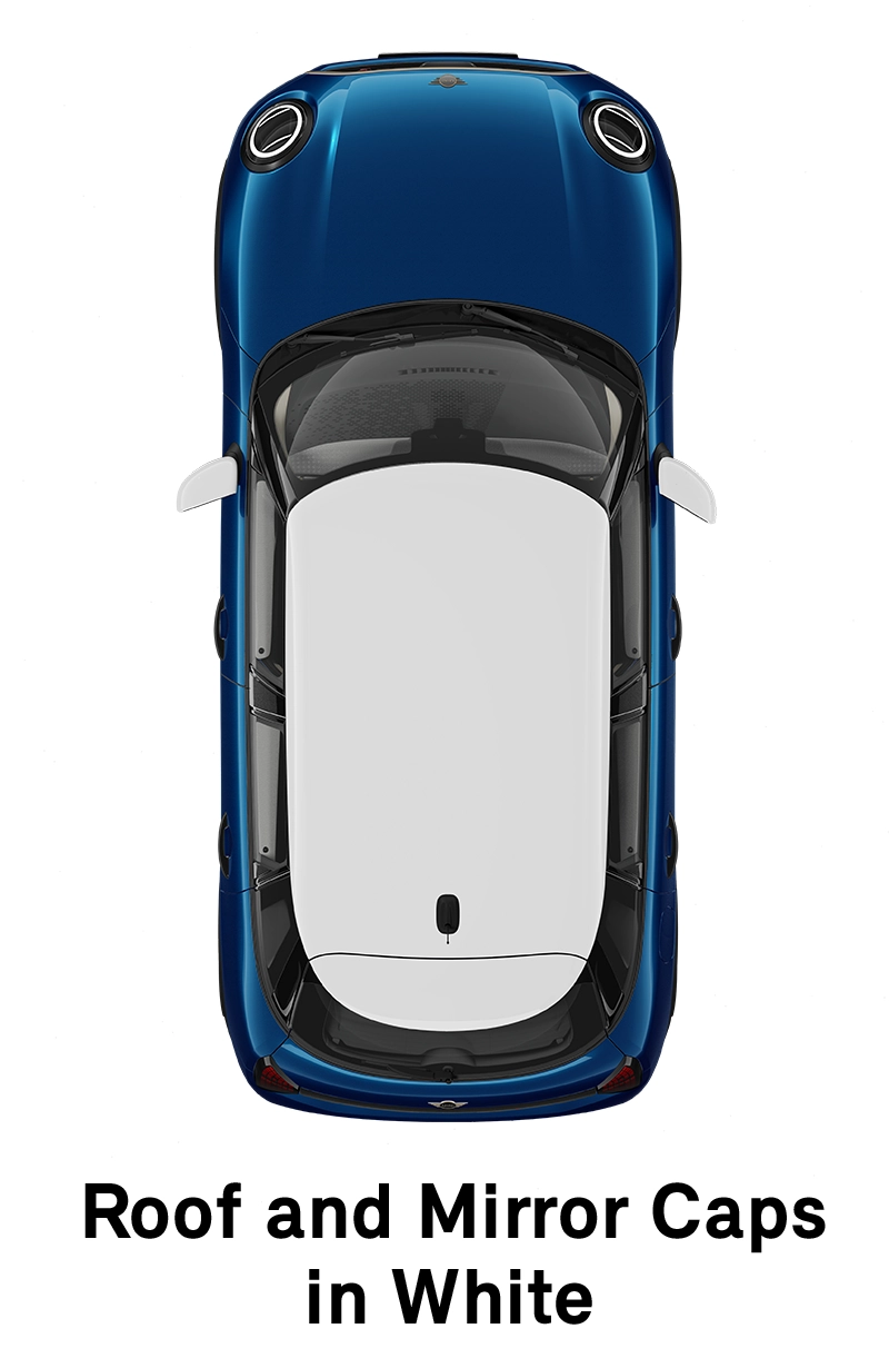  MINI - εξοπλισμός - favoured style οροφή και καλύμματα εξωτερικών καθρεπτών σε λευκό χρώμα