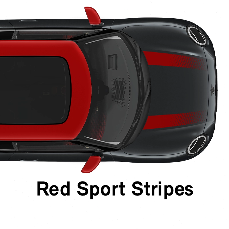  MINI - εξοπλισμός - jcw style κόκκινες σπορ λωρίδες
