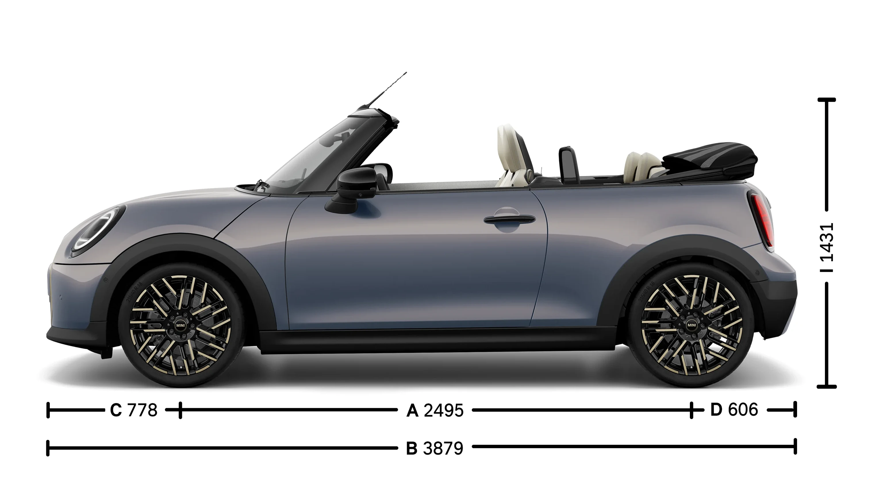 MINI Cooper Cabrio - διαστάσεις - εικόνα εισαγωγής