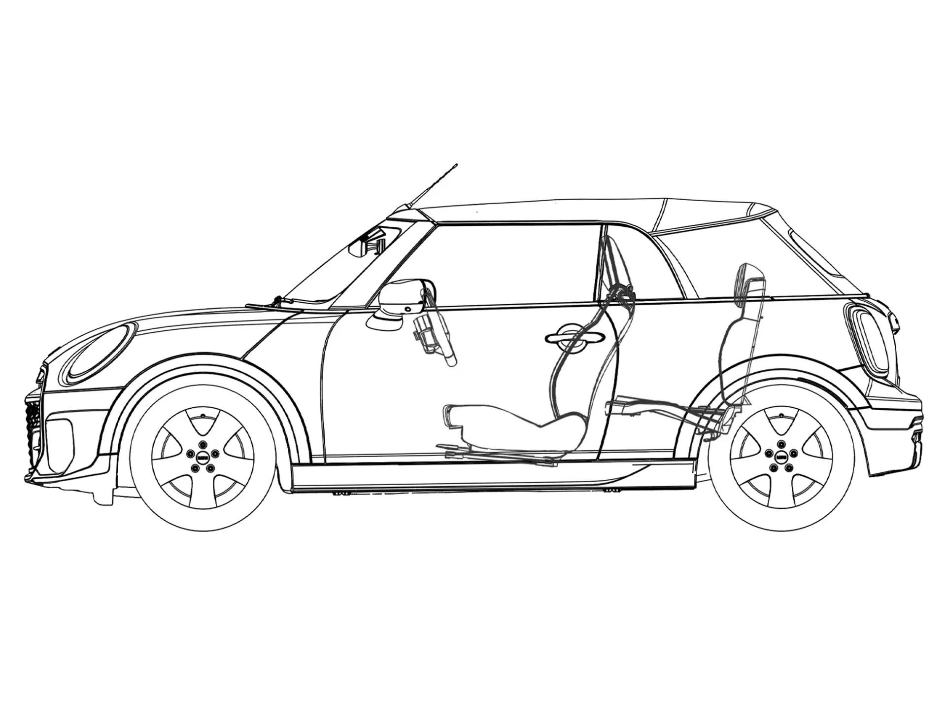 MINI Cooper Cabrio - Σχεδιάγραμμα πλευρικής όψης