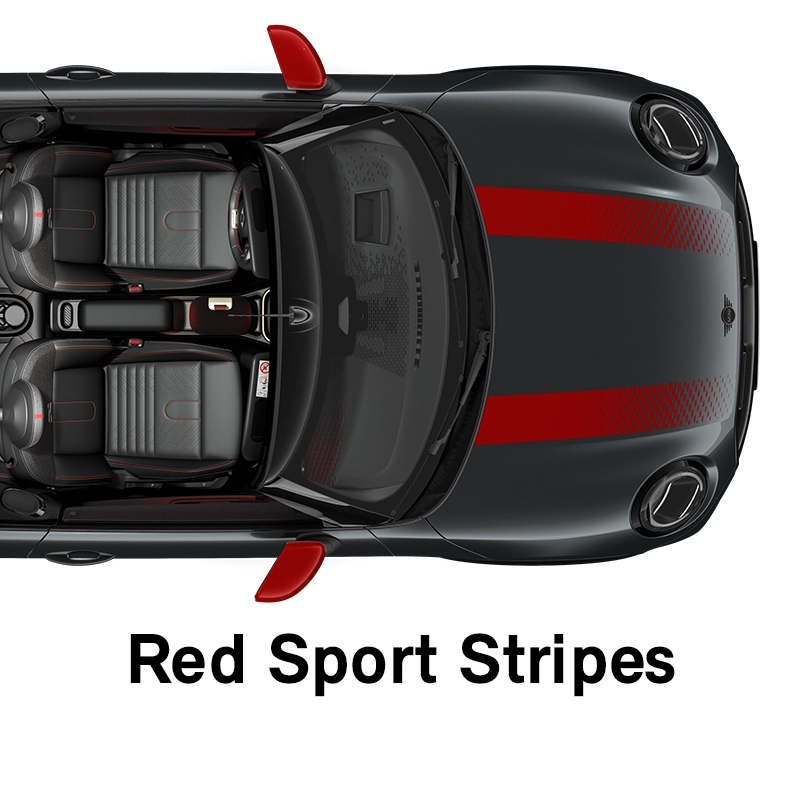  MINI - εξοπλισμός - jcw style κόκκινες σπορ λωρίδες