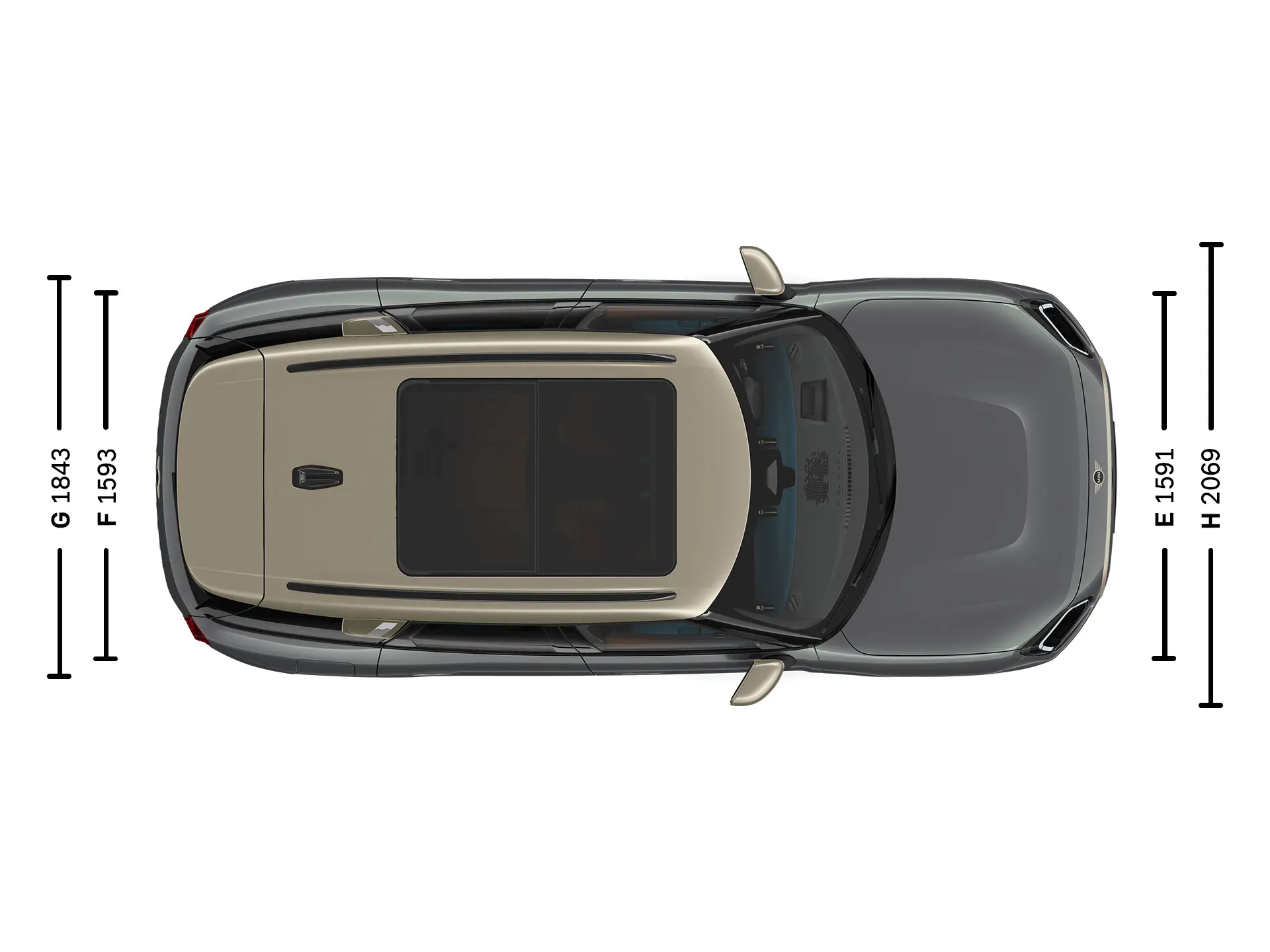 Αμιγώς ηλεκτρικό MINI Countryman Διαστάσεις κάτοψη