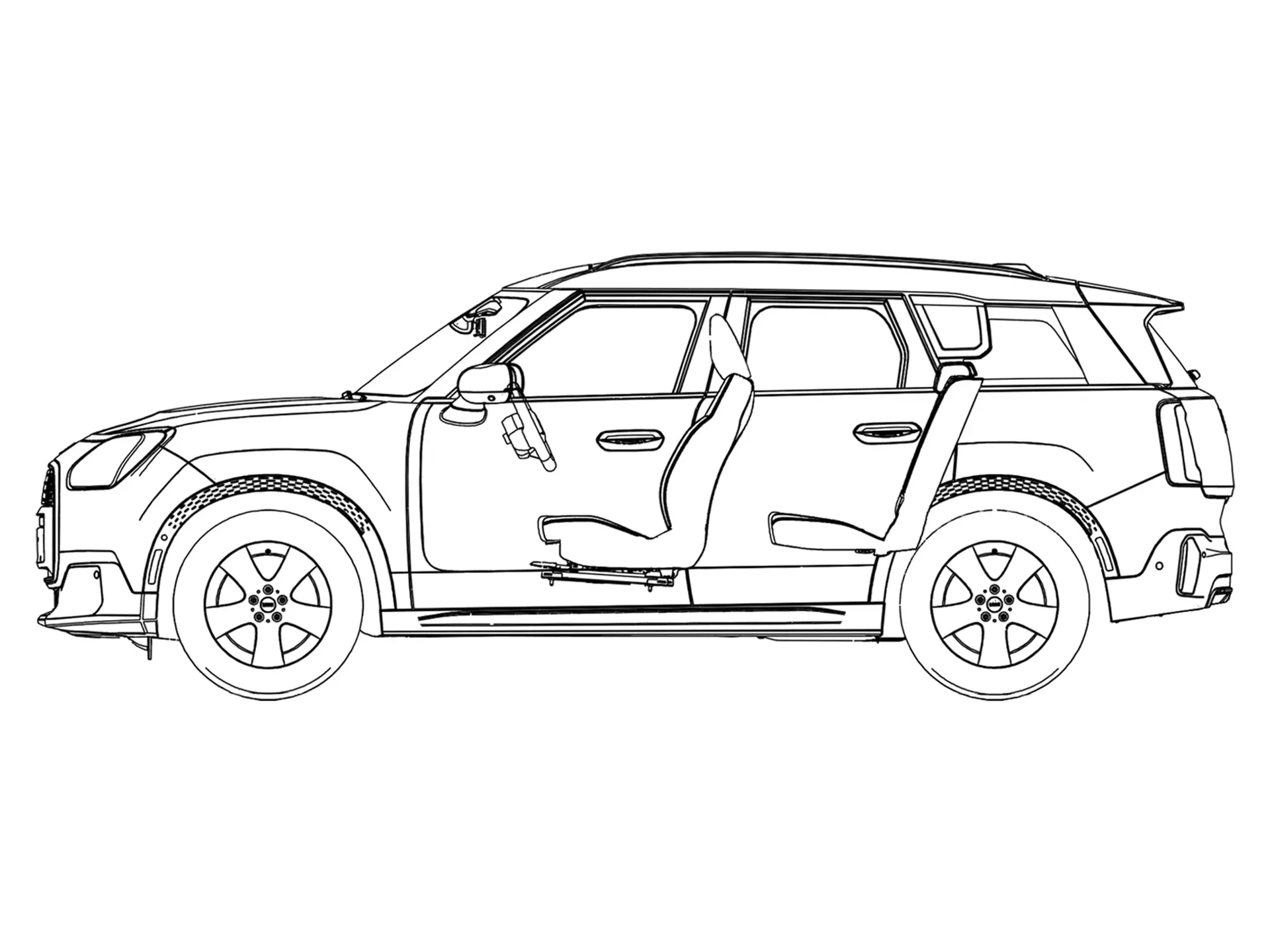 Αμιγώς ηλεκτρικό MINI Countryman - Σχεδιάγραμμα πλευρικής όψης