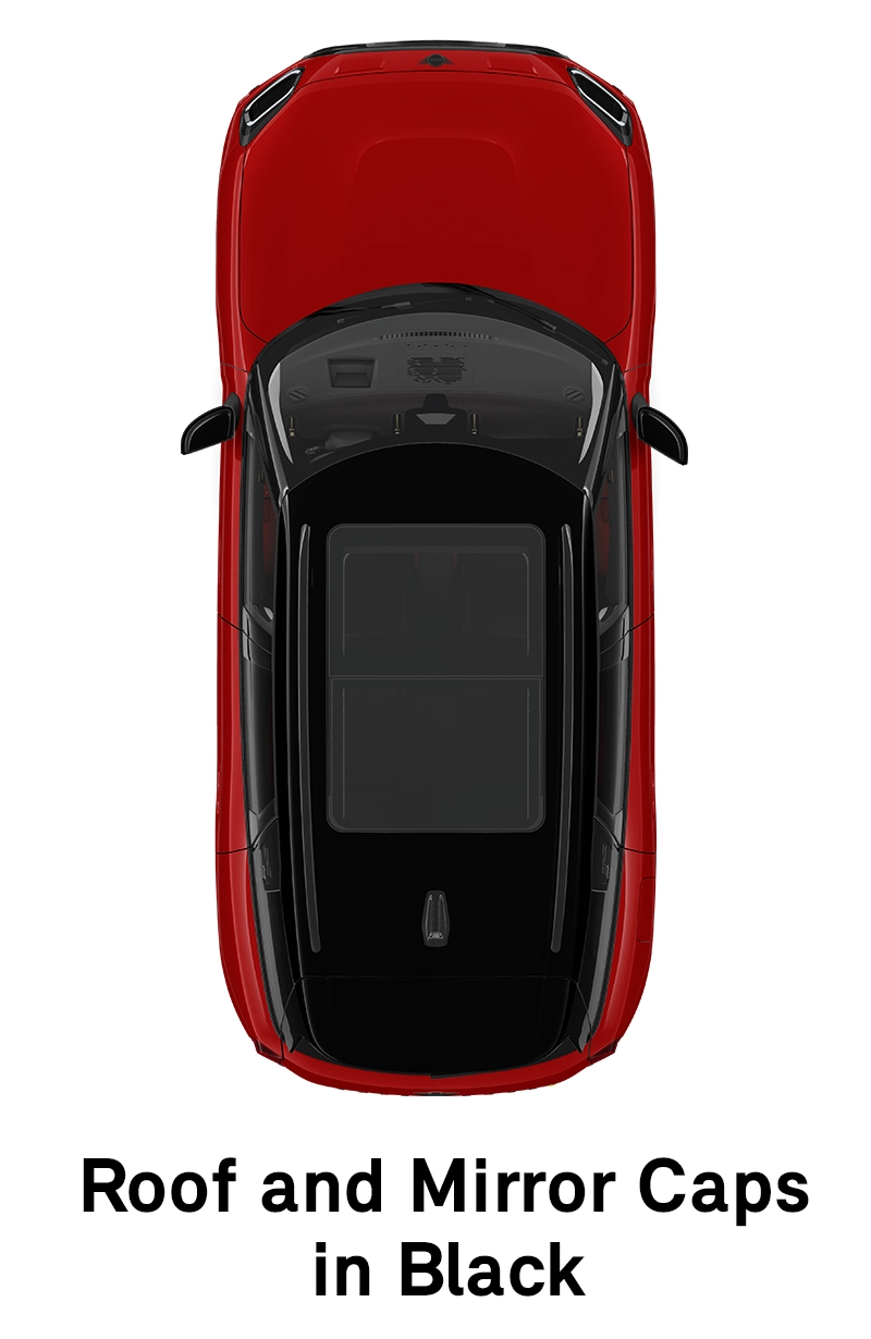  MINI - εξοπλισμός - jcw style οροφή και καλύμματα εξωτερικών καθρεπτών σε μαύρο χρώμα