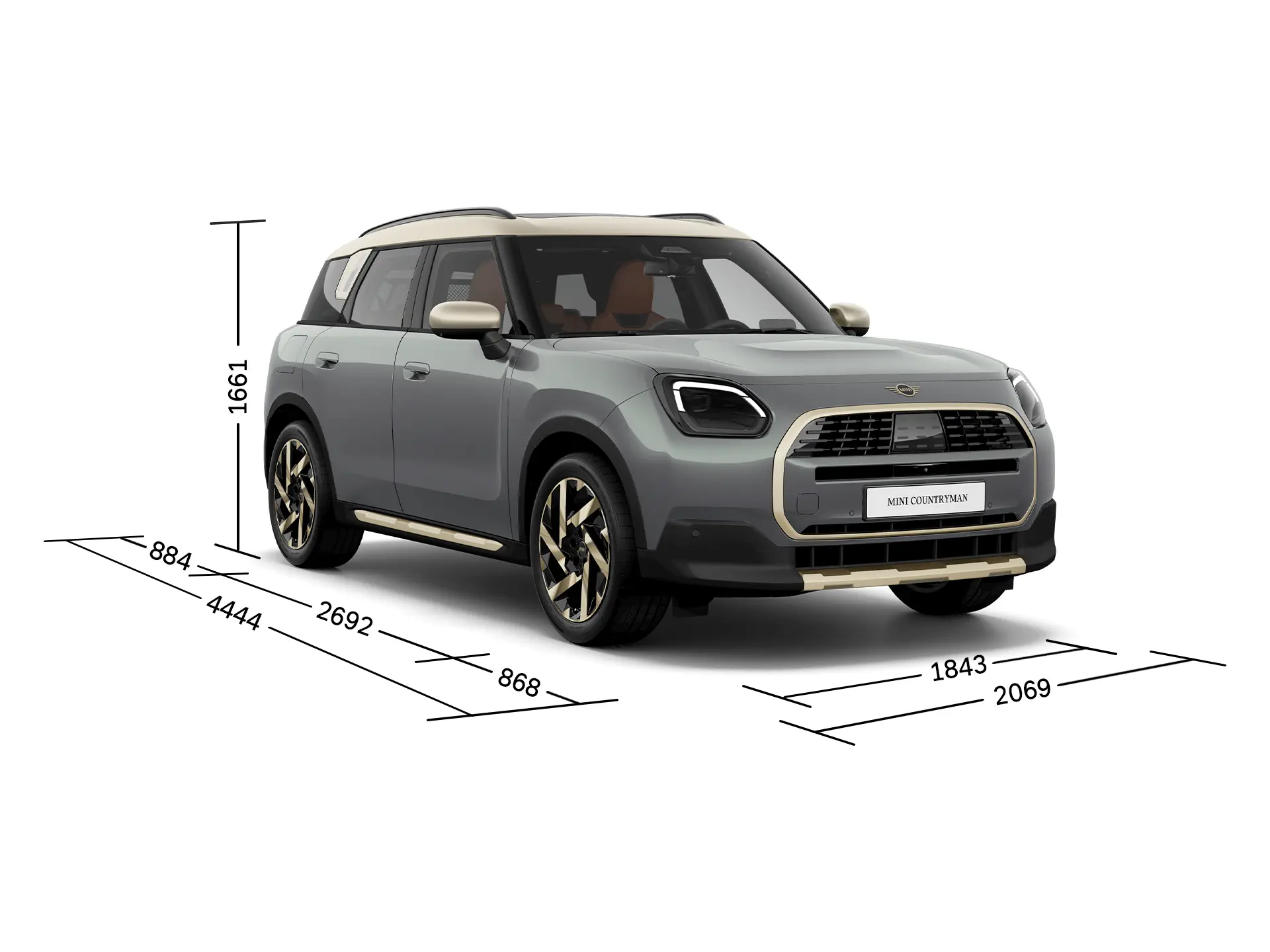 MINI Countryman - Μπροστινή όψη με διαστάσεις