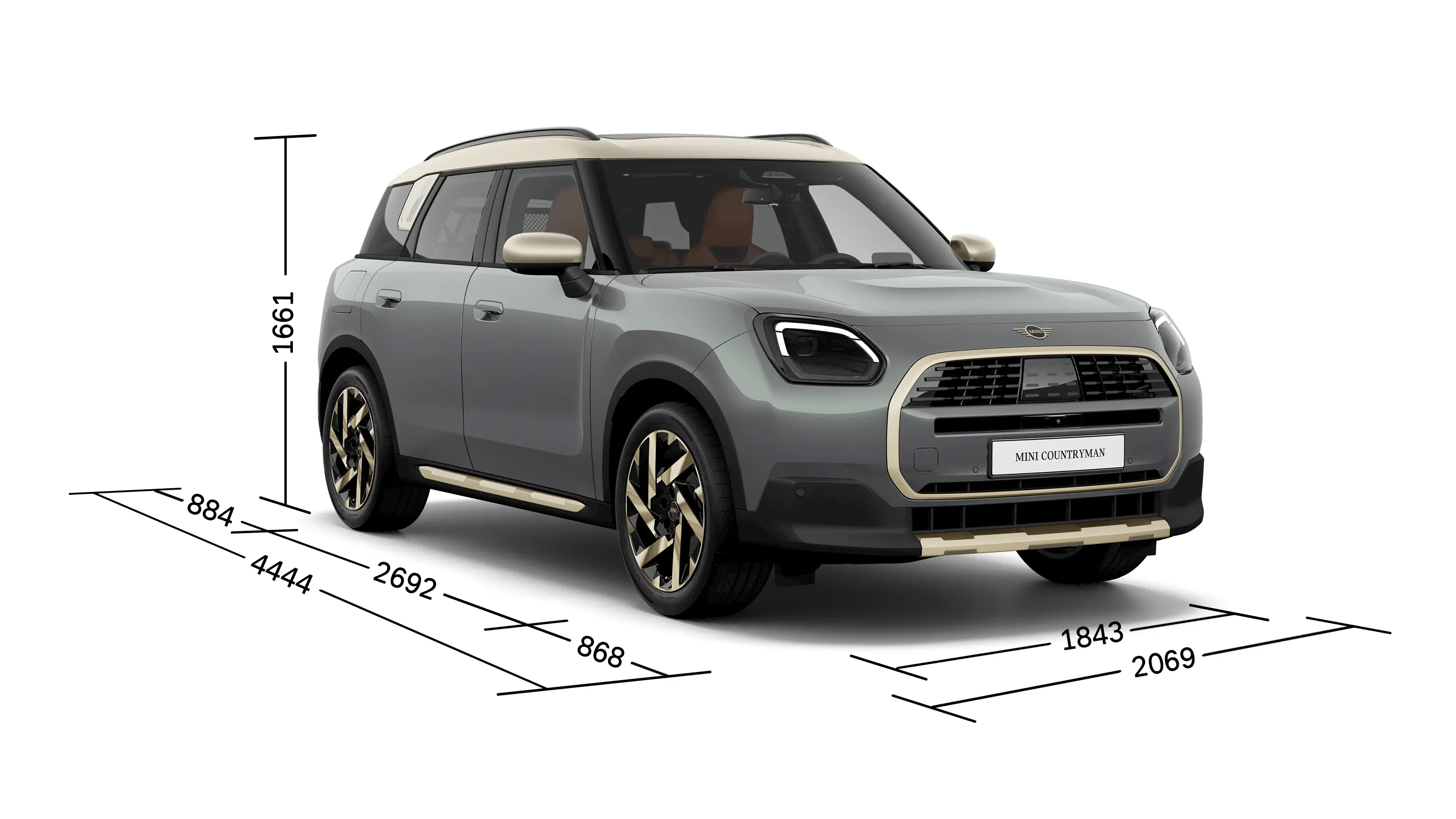 MINI Countryman - Μπροστινή όψη με διαστάσεις