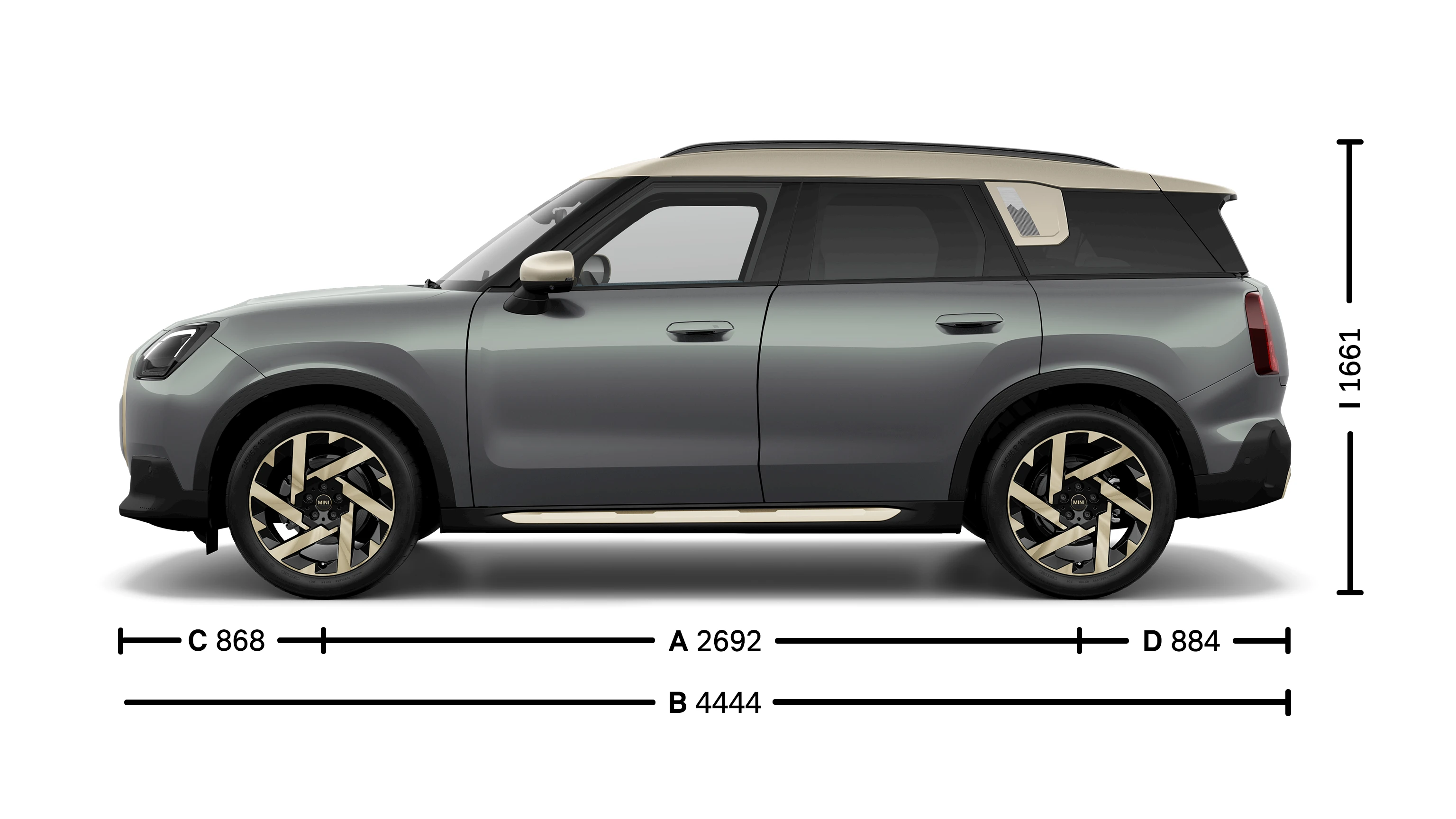 MINI Countryman Διαστάσεις πλάγια όψη