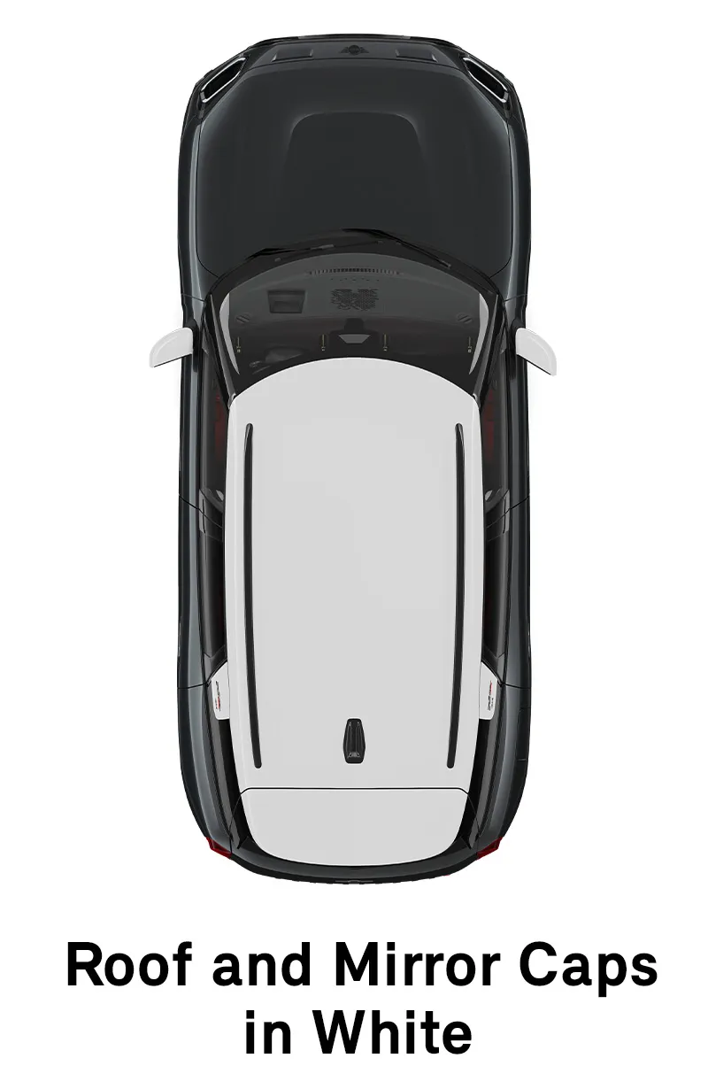  MINI - εξοπλισμός - jcw style οροφή και καλύμματα εξωτερικών καθρεπτών σε λευκό χρώμα