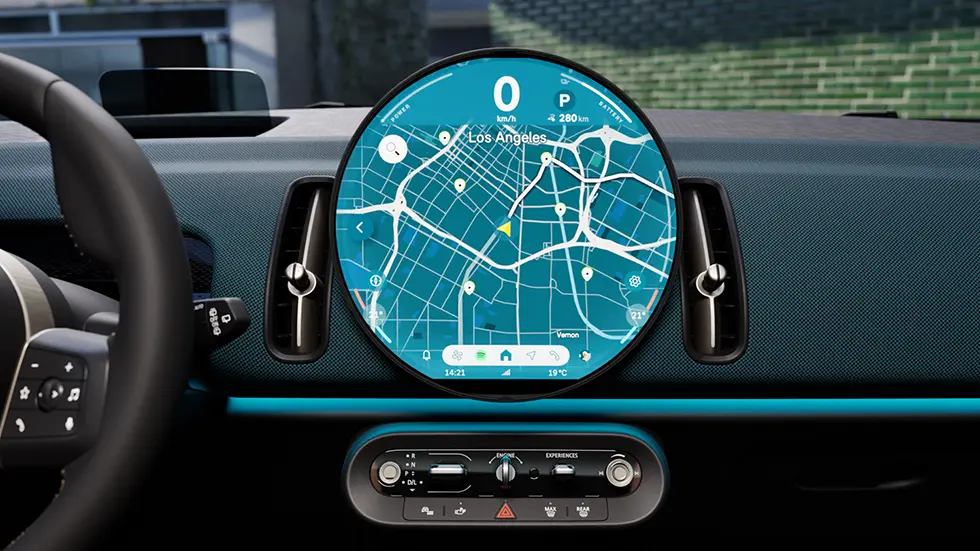 MINI Countryman - εσωτερική σχεδίαση - οθόνη oled με χάρτη