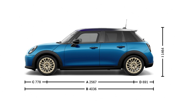 Πεντάθυρο MINI Cooper - διαστάσεις- εικόνα εισαγωγής